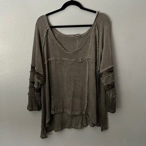 Gray long sleeve shirt with camo